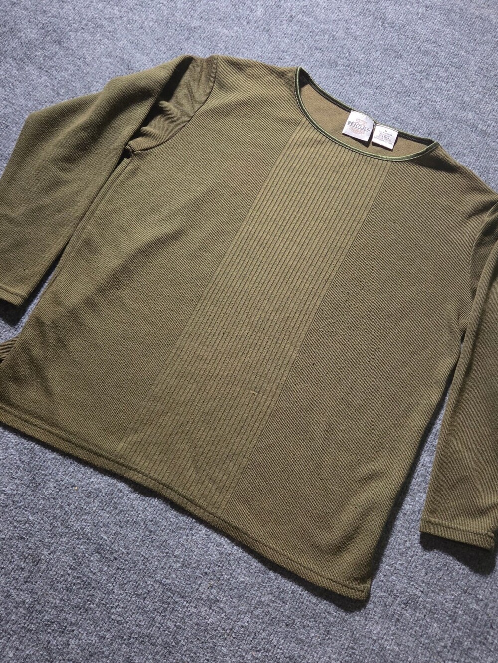 TR Bentley Olive Green Long Sleeve Knit Sweater Medium - Picture 3 of 8